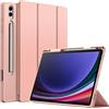JETech Custodia per Samsung Galaxy Tab S10 Plus/S9 Plus 12,4, Oro Rosa | Cover TPU morbido, Porta S Pen, Supporto Tri-fold, Ricarica S Pen, Auto Svegliati/Sonno