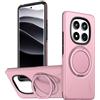 Generic Custodia magnetica per Xiaomi Redmi Note 14/14 Pro/14 Pro Plus/15/15 Pro/15 Pro Plus 5G, cavalletto girevole a 360°, custodia per telefono antiurto supporto magnetico per auto (rosa, Note 15 5G)