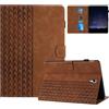 Generico DayQiQiPu Cover per Samsung Galaxy Tab S3 SM-T820/T825 (9,7 Pollici) Custodia Motivo a Cubi 3D in pelle PU Con e Auto Wake/Sleep Smart Cover Flip Supporto Guscio Protettiva, Marrone