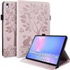 LSPCASA Custodia per Samsung Galaxy Tab S10 FE+(13.1 Pollici) PU Leather Cover Con Slot Per Carte Folio Stand Protettiva Case Tablet Cover per Samsung Galaxy Tab S10 FE Plus -Rosa