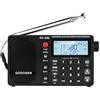 QODOSEN DX-286 Radio portatile a onde corte FM stereo/AM/LW/SW, radio a banda piena ad altissima sensibilità con chip TEF6686, display LCD RDS sveglia e batteria ricaricabile 18650 (nero)