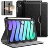 JETech Custodia Business per iPad mini A17 Pro/6ª Gen, Nero | Cover per 8,3 2024/2021 Modello, Design in Pelle PU, Porta Pencil e Tasca, Visione Multi-Angolo