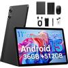 BEYNIVAN Tablet11 Pollici Android 15 tabletcon 4G LTE/5G WiFi,36GB RAM+512GB ROM+1TB Espansione,Gemini AI,9580mAh,13MP+8MP,BT 5.0/GPS/Split-Screen/Face ID/Tab con Tastiera,Nero