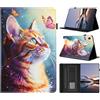 Generico DayQiQiPu Custodia per Honor Pad X9a/ Pad X9 Pro (11,5 Pollici) in pelle PU Caso a Portafoglio Cover Ribaltabile Motivo Gatto Mandarino Guscio con Supporto e Auto Wake/Sleep, 06
