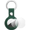 AXFEE Portachiavi AirTag,in Pelle, Localizzatore di Chiavi Portatile-Verde | per Zaini e Animali Domestici, Supporto per Cover Protettiva per Tracker per AirTag, Forte il Segnale GPS
