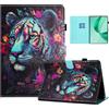 Auslbin Colorata PU Cover Honor Pad X8a 11 Pollici, Colorata e in Movimento, Bellissimo Motivo, Custodia per Tablet Flip Honor Pad X8a con Supporto, Tigre