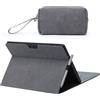 HYZUO Custodia Protettiva per 2024 Surface Pro 11, Surface Pro 10, Surface Pro 9 2022, Supporto Folio con Portastilo, Compatibile con la Type Cover Tastiera, con una Borsa Piccola, Grigio spazio