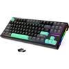 LexonElec x ATTACK SHARK M87 Tastiera da Gioco Wireless 75%, BT5.0/2,4G/Cablata, 27 RGB Backlit, Tastiera Meccanica TKL, Hot-swap Linear Switch, QWERTY 82 Tasti Gasket Copritasti PBT - Nero/Verde