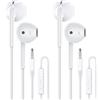 MOSWAG Cuffie In Ear con Microfono Integrate nel Controllo del Volume | per iPad Android MP3 alla Maggior Parte dei Dispositivi Audio da 3,5 mm (Inserto Auricolare Piccolo)