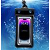 Generic Custodia impermeabile per cellulare, galleggiante, impermeabile, con touchscreen, custodia universale per cellulare, fotografia subacquea, per nuoto, rafting, immersioni (nero, 26 x 11 cm)
