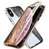HaptiCase Cover per iPhone XS Max Magnetica Adsorbimento Tech Custodia Anteriore e Posteriore Trasparente Vetro Temperato Case Metallo Alluminio 360 Gradi Full Body Protezione Case - Oro