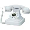 TelPal Telefono fisso in stile retrò per la casa, Telefono bianco vecchio moda TelPal, 1930 pulsante antico telefono, Grande pulsante Vintage con cavo, pulsante di riedial, vecchio telefono classico retrò