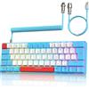 ZIYOU LANG T60 Tastiera da Gioco Cablata con Cavo USB C a Spirale, Compact 60% UK Layout(QWERTY), 19 Rainbow RGB LED Light Up Tastiera Meccanica Linear Rosso Switch Mini 62 Tasti per PC Mac - Ape