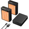 AKTTKA Confezione 3 batterie LP-E10 1500mAh ricarica diretta USB-C | Cavo ricarica USB-C incluso, compatibile Canon EOS 1100D/1200D/1300D/2000D/3000D/4000D, Rebel T3/T5/T6/T7, Kiss X50/X70