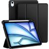 EspZanthic Cover per iPad Air 11 M4/M3/M2, Air 5a/4a Gen 10,9 Custodia Case Nero | Pencil Portapenne Tablet Sottile Tri Pieghevole Supporto TPU Flessibile Retro Trasparente Auto Wake Sleep Protezione Antiurto