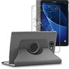 ebestStar - Cover per Samsung Galaxy Tab A6 A 10.1 (2018, 2016) T580 T585, Custodia Protezione Rotazione 360, Pelle PU, Grigio + Vetro Temperato