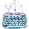 URIZONS Auricolari In-Ear USB C con Microfono e Controllo del Volume, Cavo Intrecciato Colorato, Antigroviglio e Resistente allo Sporco, Compatibili con iphone 15/16 e Altri Smartphone con Porta C
