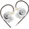 CCA KZ EDX Pro X - Cuffie intrauricolari HiFi IEM, bassi profondi, monitor in-ear con cavo staccabile, per audiofili DJ cantanti, colore bianco senza microfono