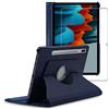 ebestStar - Cover per Samsung Galaxy Tab S7 SM-T870, Custodia Protezione Rotazione 360, Pelle PU, Blu scuro + Vetro Temperato