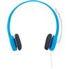 Logitech H150 Cuffie Cablate per Computer | Cuffie Stereo, Microfono Girevole, Cancellazione Rumore, Doppio Jack 3.5 mm, Controlli Cavo, PC/Mac/Laptop - Azzurro
