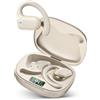 ROTRES Cuffie Bluetooth Sport 5.3,Open Ear Auricolari Cuffie Senza Fili,Cuffiette Bluetooth IP7 Impermeabili Con Microfono HD e Cancellazione del Rumore ENC,Bassi Potenziati,per Corsa,Fitness (Beige)