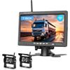 Inefala Telecamera Retromarcia Wireless 7 '' Touchscreen HD 2 Telecamere | Senza Fili, IP68, Visione Notturna, BSD, Camion Rimorchio Camper, 12V-36V