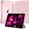 EspZanthic Cover per iPad Air 11 M4/M3/M2, Air 5a/4a Gen 10,9 Custodia Case Rosa | Portapenne Bumper TPU Morbido Retro Trasparente Supporto Sottile Antiurto Antiscivolo Auto Wake Sleep Tablet Casa Scuola Case