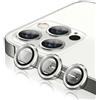 Generic Protezione per obiettivo della fotocamera per iPhone 17 Pro Max/17 Pro/16 Pro Max/16 Pro Max/16 Pro 9H, kit di allineamento in vetro temperato con anello singolo (argento)