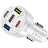 VIKATY Caricatore Auto USB C Accendisigari 65W, Presa Multi USB Rapida a 5 Porte | Caricabatterie auto ricarica rapida QC 3.0, adattatore usb c fast charge per smartphone, pc e tablet iPhone o Samsung