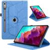 Oduio Custodia per Lenovo Tab P12 12.7 Pollici 2023 (TB-370F) Pelle PU Flip Tablet Case con Supporto Girevole di 360° Protettiva Cover AntiGraffio Antiurto, Blu