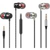 Maoggha 2 auricolari in-ear con cavo con microfono e controllo del volume, stereo, auricolari in-ear leggeri, spina universale da 3,5 mm, compatibili con Galaxy, laptop e tablet, lettori MP3