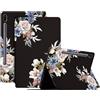 Generico DayQiQiPu Caso per Samsung Galaxy Tab S6 10,5 Pollici 2019 SM-T860/ T865 Ultrasottile con Motivo di Serie di Fiori in Pelle PU Flip con Custodia Protettiva per Auto Sveglia/Sonno,02