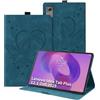 Auslbin Cover Compatibile con Lenovo Idea Tab Plus 12,1 Pollici 2025 TB361ZU TB361FU Pelle in Rilievo Farfalla Custodia di Tablet con Funzione Stand Anti-Fall Flip Tab Cover, Blu