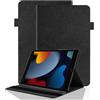 Vkooer L&Btech Custodia per iPad 10.2 Pollice 2021/2020/2019, iPad 9/8/7 Generazione Cover Custodia Protettiva Pelle PU Flip Tasca Smart Cover Case per iPad Air 3 2019 / iPad PRO 10.5 2017, Nero