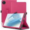 Envibe Custodia per DOOGEE U11 Pro/U11 2025 11 Pollici, Cover Tablet DOOGEE U11 Pro/U11 2025, Copertura Protettiva Pieghevole con Supporto per Matita e Cinturino da Polso, Protezione Completa. (Rosso)