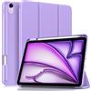 MoKo Custodia Sottile per iPad Air da 11 Pollici, iPad Air 5a/4a Gen, Lilla | Con Soporte de Lápiz, per iPad Air M4/M3/M2 Custodia, Cubierta Trasera Rígida de PC, Trifold, Auto Sveglia/Sonno