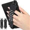 MoKo Cinturino di Sicurezza per 6-8 Kindle eReaders,Nero+Nero Brillante | Accessori eReader per 6-8 Kobo/Kindle/Sony Tablet,Cinturino da Mano ad Cinghia Alta Elasticità con Motivo, Cuir PU