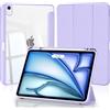 4UBonLife Custodia per iPad Air 11 Pollici M4/M3/M2 (2026/2025/2024), iPad Air 5a/4a Gen 10,9 con Portapenna Cover Retro Rigido Trasparente, Smart Case Antiurto Anti-Ingiallimento, Viola Chiaro