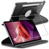 ebestStar - Cover per Lenovo Tab P12 (2023), Custodia Protezione Rotazione 360, Pelle PU, Nero + Vetro Temperato