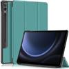 Kepuch Custer Cover per Samsung Galaxy Tab S10+ 12.4 X820 X826B / S9 Fe+ X610 X616 / S9+ X810 X816B X818U,PU-Pelle Case Custodia - Verde