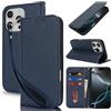 Lipvina Cover per iPhone 16 Pro Max Cover Custodia con Pellicola a Libro Portafoglio in Pelle Cover Porta Carte Flip Case Protettiva Custodia per iPhone 16 Pro Max,Blu