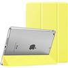 MoKo Cover per Nuovo iPad 9a Gen 2021 / 8a Gen 2020 / 7a Gen 2019, iPad 10.2 Case Ultra Sottile Leggero Custodia in Tri-Fold Auto Sveglia/Sonno con Retro Semi-Trasparente Rigido, Giallo Chiaro
