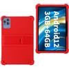 AKNICI Custodia Silicone per OSCAL PAD 16,Aigopad K10/K12,DOOGEE T10 Plus/U9/U10/U10 PRO,JUSYEA J10,HotLight 10,JIKOCXN K10,Moderness MB1001,OUZRS TAB-M1,Wqplo WPL1001,Lville LVEMB1001, Rosso