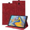 Auslbin Custodia per Samsung Galaxy Tab A 10.5 Pollice (SM-T590/SM-T595) 2018 Pelle PU La Farfalla Modello Cover Tablet Case con Supporto Funzione (Rosso)