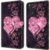 Rnrieyta Miagon Custodia Cover Case per Xiaomi Redmi Note 11S,Creativo Modello Pelle Portafoglio Libro Cuoio Flip Case con Porta Carte Magnetica Supporto,Rosa Cuore