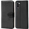 Verco custodia per Samsung Galaxy Note 10, Case per Galaxy Note 10 Cover PU Pelle Portafoglio Protettiva, Nero