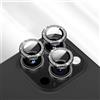 Generic Protezione per obiettivo della fotocamera per iPhone 17 Pro Max/17 Pro/16 Pro Max/16 Pro Max/16 Pro 9H, kit di allineamento in vetro temperato con anello singolo (glitter nero)