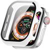 Generic Custodia per Apple Watch 11, 42 mm, 46 mm, in vetro temperato, rigido, ultra sottile, per Apple Watch 11 (bianco, 42 mm)