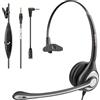 Wantek Cuffie Telefono Cellulare Mono con Microfono a Cancellazione del Rumore, Auricolare da 3,5 mm con Cavo per iPhone Samsung Galaxy Huawei HTC LG ZTE Blackberry Smartphone iPad Mac Skype(F600M1)