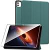 Rojeuinn Cover per Honor Magic Pad 4 12.3 2025 custodie +1 Pezzi Vetro Temperato,Gomma Protezione Protettivo,Ultra Sottile Antiurto Anti-Graffio TPU Flessibile Case -Verde